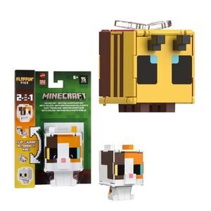 Minecraft Flippin Figs Bundle Bee & Calico Cat 2 in 1 Figure Transforming - NEW